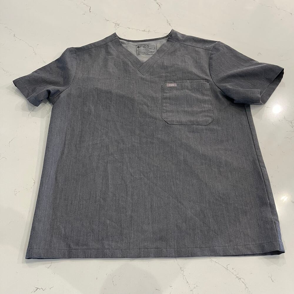 Figs Leon Three-Pocket Scrub Top Graphite Size Medium
